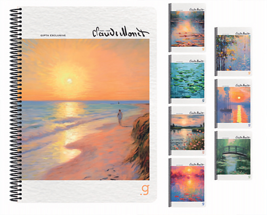 Слика на Тетратка , Со Спирала, А4, 80 Листа, 80 гр, Линии, Gipta, Monet , 7011