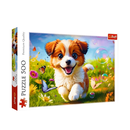 Слика на Сложувалка, Cheerful dog, 500 парчиња, 48*34 цм, Trefl, 37524
