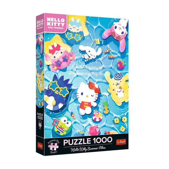 Слика на Сложувалка, Hello Kitty Summer relaxation, 1000 парчиња,Trefl,Premium Plus,12067