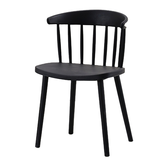 Слика на Стол , Со Ногарки и Наслон, Пластичен , RSC-071, Црна 