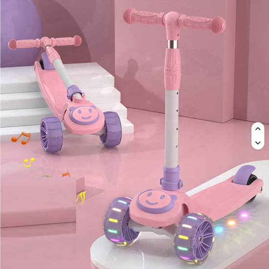 Слика на Тротинет, Детски, Со светло, Ширина на тркало 5цм, WDKS040C, Розева