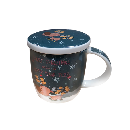 Слика на Шолја, Керамичка, Со капаче, BG Office, Новогодишна, 50061