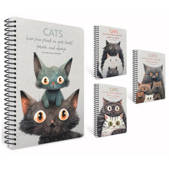 Слика на Тетратка , Со Спирала, A4, Линии, 80 листа, Gipta, CATS, 7619