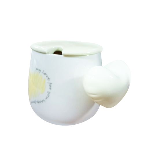 Слика на Шолја, Керамичка, Со Капак, BG Office, Со Рачка Срце, S6416