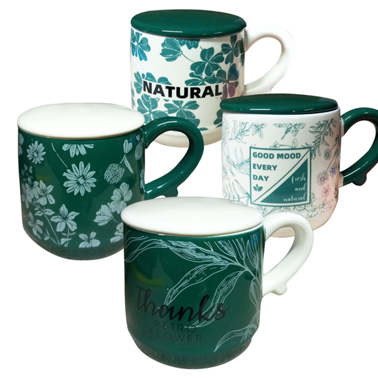 Слика на Шолја, Керамичка, Со Капак, BG Office, Natural, S0986