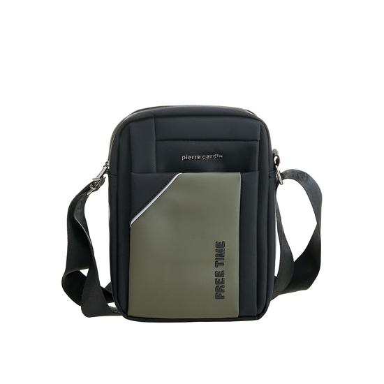 Слика на Торбичка, Машка, За на рамо, Најлон, Pierre Cardin, 2011 Alan09, Црно зелена