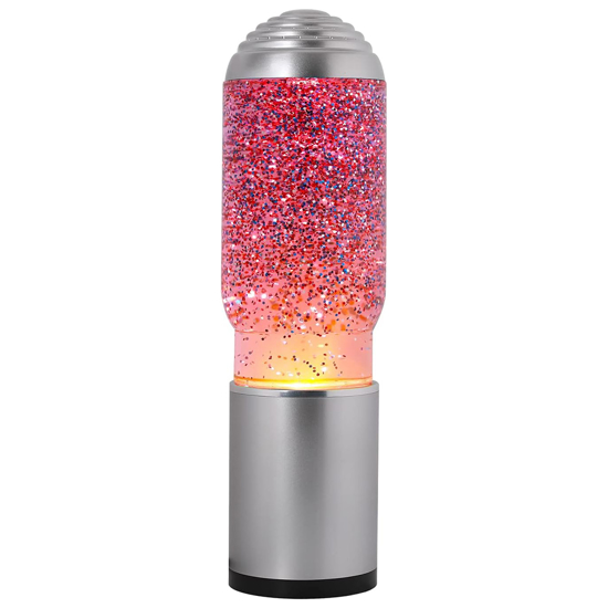 Слика на Ламба, Столна, Со светки, 40цм, Ф11, Стакло-Метал, i-Total, Lava, XL2201, Сива