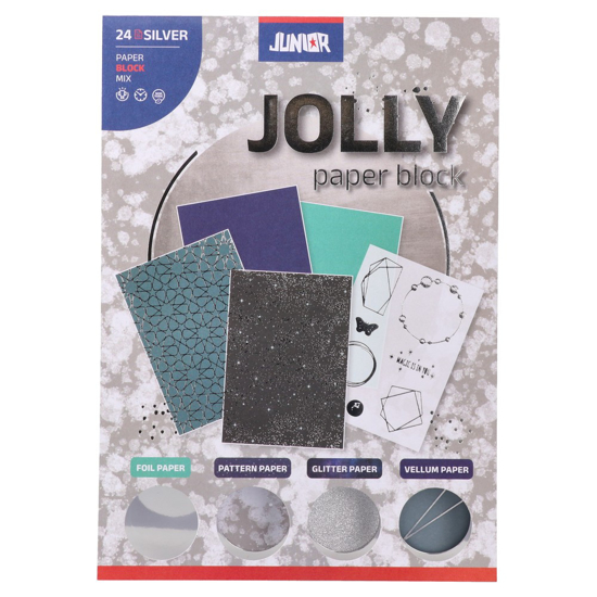 Слика на Хартија, Декоративна, А5, 24 Листа, Statovac, Jolly Paper , 137983, Сребрена