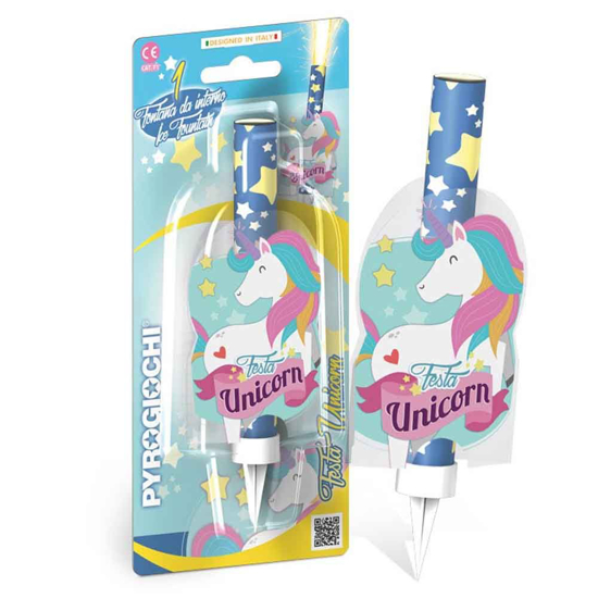 Слика на Прскалка, За на торта, Unicorn, 14,5цм, Pyrogiochi, Festa, 41220