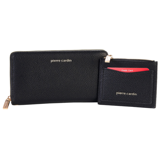 Слика на Сет, Паричник + футрола за картички, Еко кожа, Pierre Cardin, 8822+475 wx23,Црна