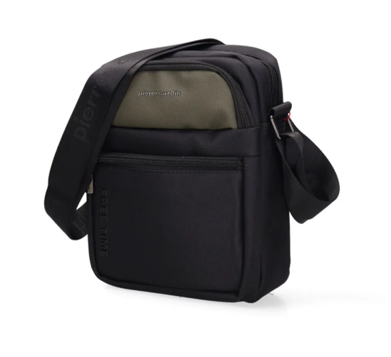 Слика на Торбичка, За на рамо, Машка, Pierre Cardin, 2061 alan09, 18*25*6цм, Црно/зелена