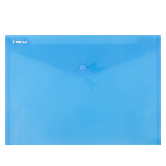 Слика на Папка со копче, ПВЦ, 330x235мм, А4, Транспарент, PBS, DONAU, 8544001PL-10, Сина