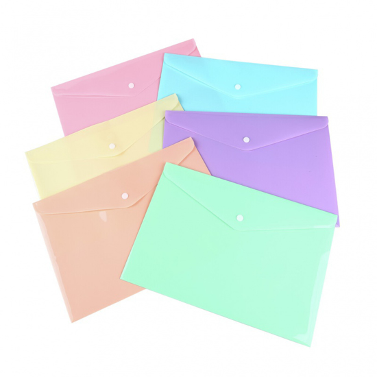 Слика на Папка со копче, ПВЦ, Ц5, 185 x 238 x 0,18, PBS, 8547YSIE-98, Пастелни микс