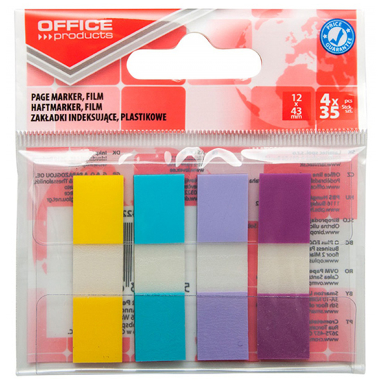 Слика на Мемо индекс, 4x35 ливчиња, 12x43мм, PBS, Office Products, 14223824-99, Микс