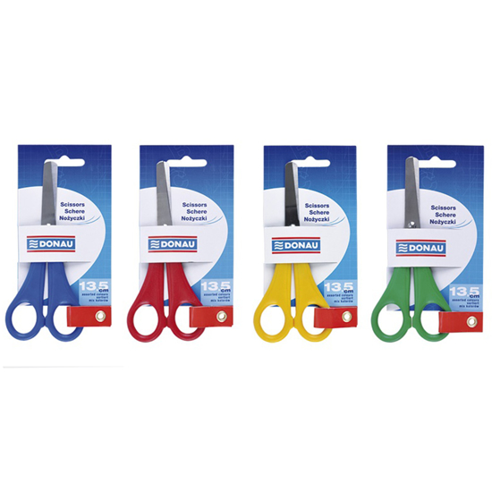 Слика на Ножици, Пластични, 13,5цм, PBS, DONAU, 7930001PL-99, Микс бои
