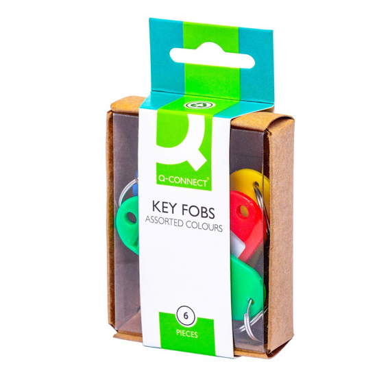 Слика на Приврзок, За клучеви, ПВЦ, Сет 1/6, PBS, Q-CONNECT, KF02036, Микс бои