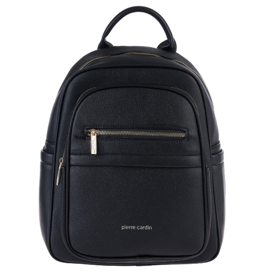 Слика на Ранец, Женски, Кожен, 3 Патента, Pierre Cardin, 511 wx37, 27*32*15цм, Црна