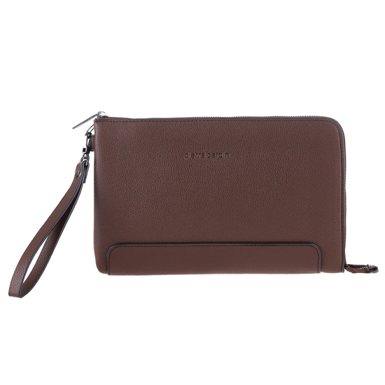 Слика на Торбичка,За на рака,Машка,Кожна, Pierre Cardin, 14 wx39, 27*18*2цм,Темно кафеава