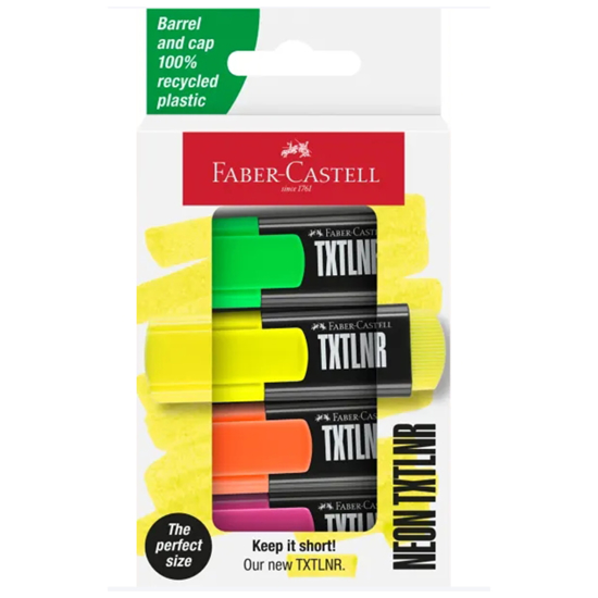 Слика на Текст Маркери, Сет 1/4, Faber Castell, Textliner 48, 154204, Неон микс