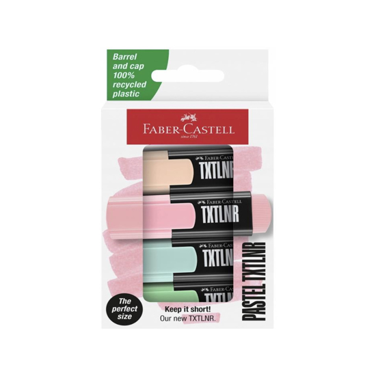 Слика на Текст Маркери, Сет 1/4, Faber Castell, Textliner 42, 154214, Пастел микс