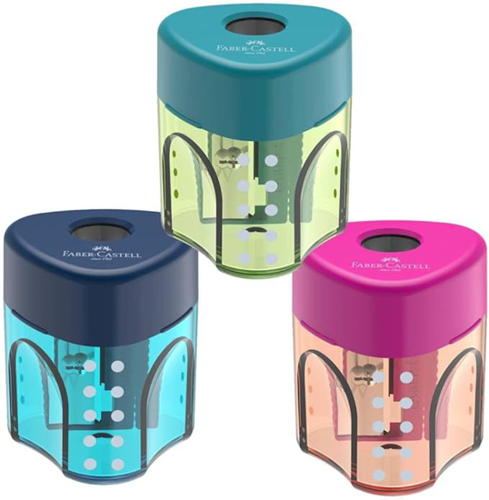 Слика на Острилка, Со 1 отвор, Во кутија, Faber Castell, Grip mini, 183405, Микс бои