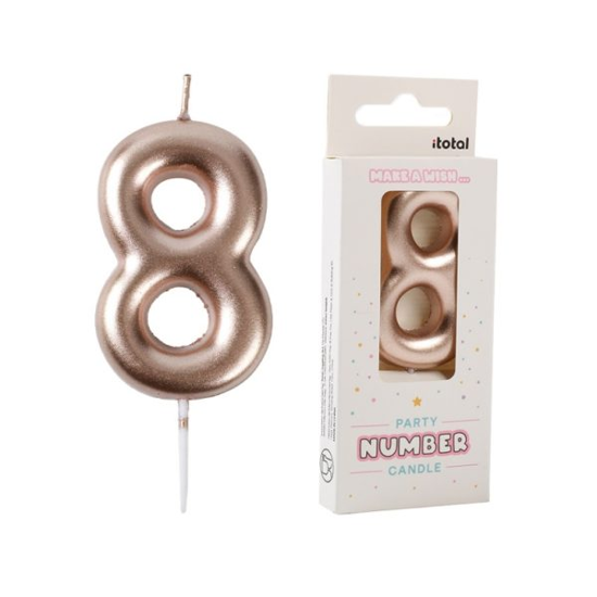 Слика на Роденденска свеќа, Број 8, 6цм, i-Total, Balloon candle, XL2757