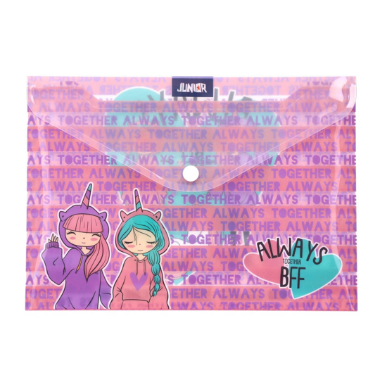 Слика на Папка, Со копче, PVC, А5, Always Together BFF, Statovac, Enlo, 131845