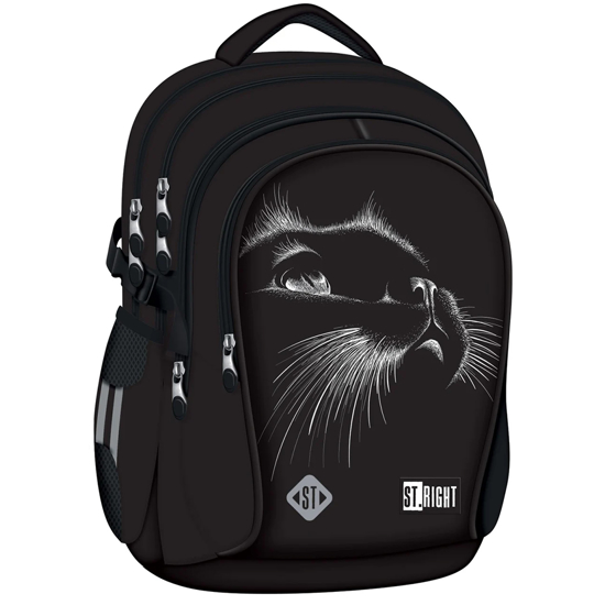 Слика на Ранец, 4 Прегради, Black Cat , 43*32*21, Majewski, TO-PLS-7142-STR-BP01-ST, Црна