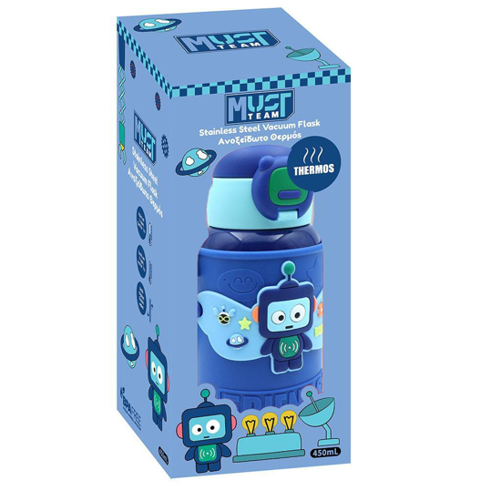 Слика на Термос шише + цевка, Н.Челик, 500мл, Robot, Diakakis Must, 587461, Сина
        