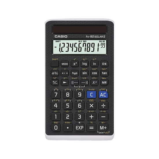 Слика на Калкулатор, Соларен, 10+2 бројки, 144 функции, Casio, FX-82SOLARII-W-ETV, Црна