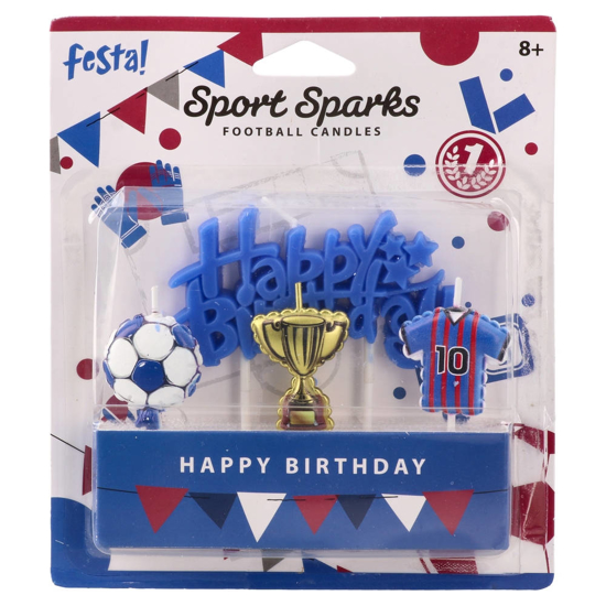 Слика на Роденденска свеќа, Happy Birthday + Фудбал, Statovac, Sport Sparks, 708043, Сина