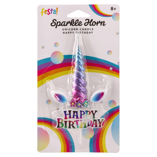 Слика на Роденденска свеќа, Еднорог, Happy Birthday, Statovac, Sparkle Horn, 708049, Микс