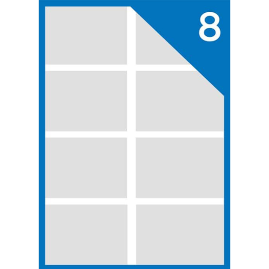 Слика на Етикети, А4, Кеса 1/100, 105.0*74.3, 08 на страна, Intercomo 008-1, Бела