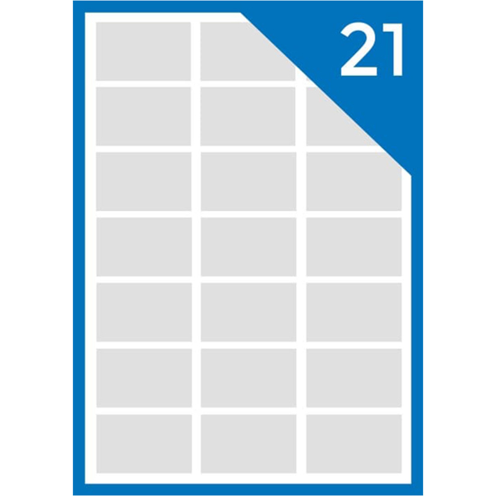 Слика на Етикети, А4, Кеса 1/100, 63.5*38.1, 021 на страна, Intercomo 021-3, Бела