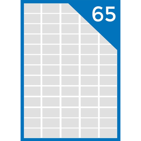 Слика на Етикети, А4, Кеса 1/100, 38.1*21.2, 65 на страна Заоблена, Intercomo 065-2, Бела