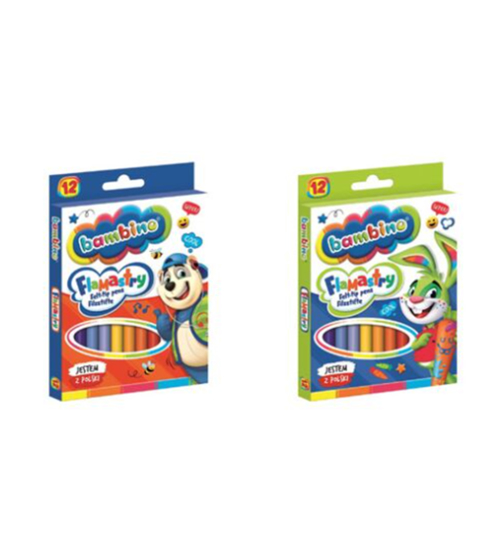 Слика на Фломастери, Сет 1/12, Mjw, Bambino, TO-FLX-12XX-PRO-STAN-XX, Микс