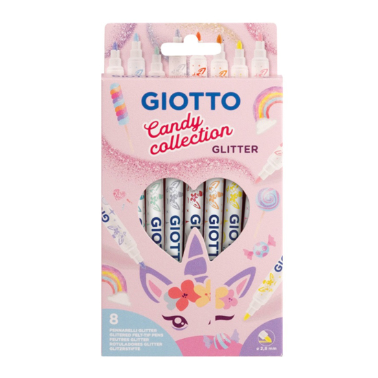 Слика на Фломастер, Со светки, Сет 1/8, Giotto, Glitter Candy, 000428500