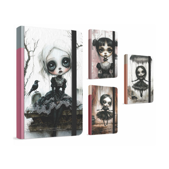 Слика на Тетратка, Со Тврд повез, Линии, 120 л., 13*21цм, Gipta, Creepy Notes, 7890