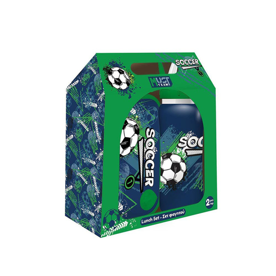 Слика на Кутија за ужина, +Шише За Вода, 800мл+500мл, Soccer, Diakakis, Must, 587572
